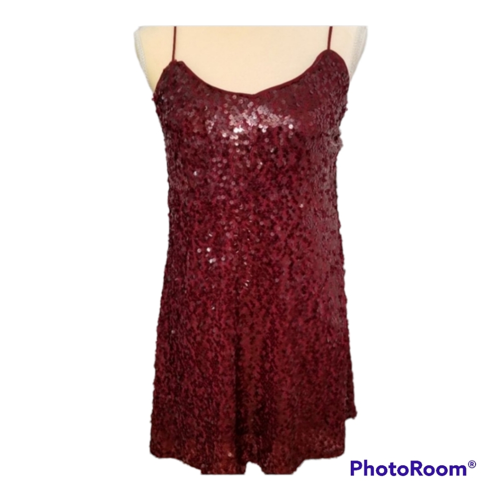 SOLD Altar'd State Sequin dress in burgundy, size M - Picture 1 of 16